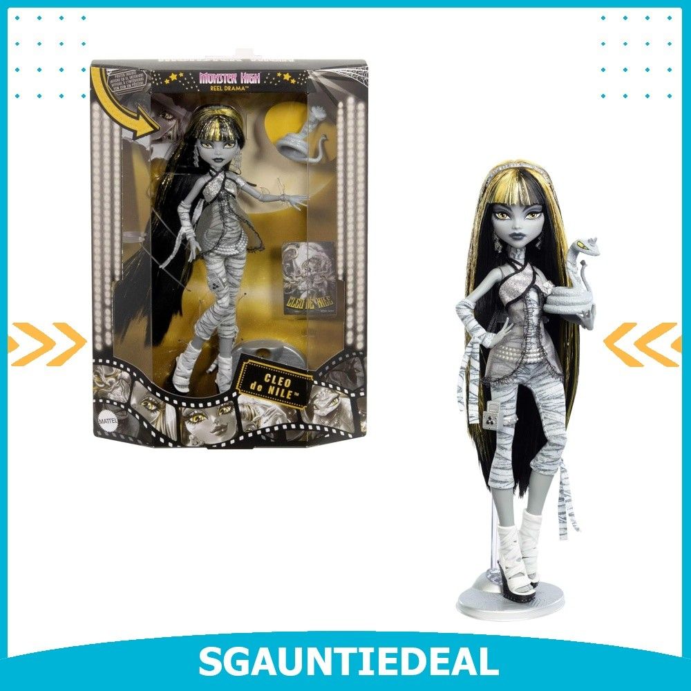 Monster High Reel Drama Doll Cleo De Nile Black and White Reproduction ...