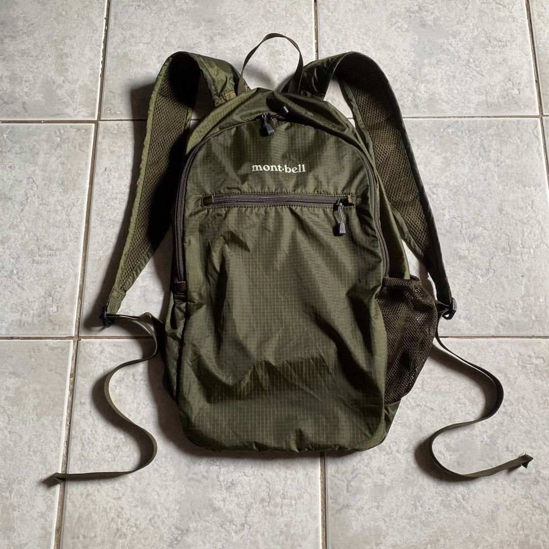 MONTBELL POCKETABLE 18L DAY PACK (Category: Backpacks) located in Bacolod City. Submitted by thriftedfits. (Listing ID 1470041333, Image 1). Description: 𝗠𝗢𝗡𝗧𝗕𝗘𝗟𝗟 𝗣𝗢𝗖𝗞𝗘𝗧𝗔𝗕𝗟𝗘 𝟭𝟴𝗟 𝗗𝗔𝗬 𝗣𝗔𝗖𝗞 ♻️ Super light weight, ripstop, water resistant Size: 18 Litters | Army Green Measurements:19” width / 11” length (unpacked) Condition: Excellent (10/10 Color rate) Flaws: Minimal scratches, barely noticeable Price: ₱450 + shipping fee