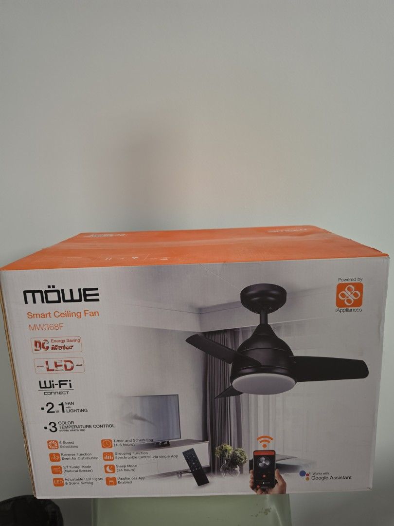 Ciling Fan Color Möwe Smart Ceiling Fan MW368F, Furniture & Home Living, Lighting & Fans ...