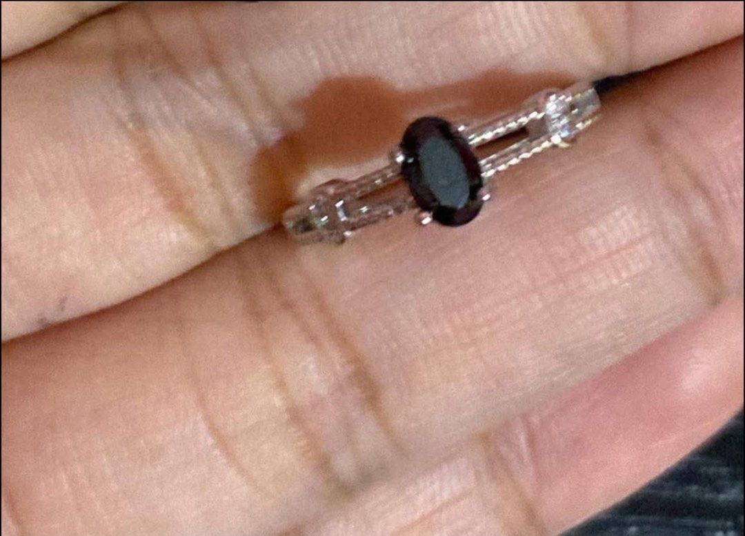 Natural Black Spinel ring set in titanium setting non tarnish adjustable (Category: Rings) located in Kalibo. Submitted by sunnysidegold (Listing ID 1469958569, Image 2). Description: Natural black spinel ring titanium setting adjustable size MOP gcash/bpi.