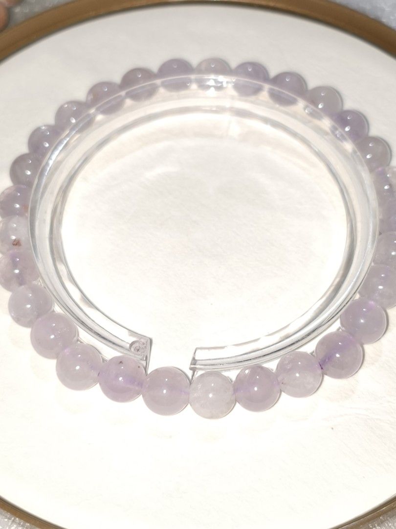 Natural Lavender Amethyst Crystal Beaded Bracelet (Category: Bracelets) located in Caloocan City. Submitted by books_and_beads (Listing ID 1470116474, Image 1). Description: 6mm Lavender Amethyst bracelet. Featuring a soft, translucent lilac hue, this stone is known for promoting deep calm, peace, and spiritual awareness. A delicate, ethereal piece perfect for everyday wear or stacking 🔍 Identification · Stone: Natural Lavender Amethyst (also kn