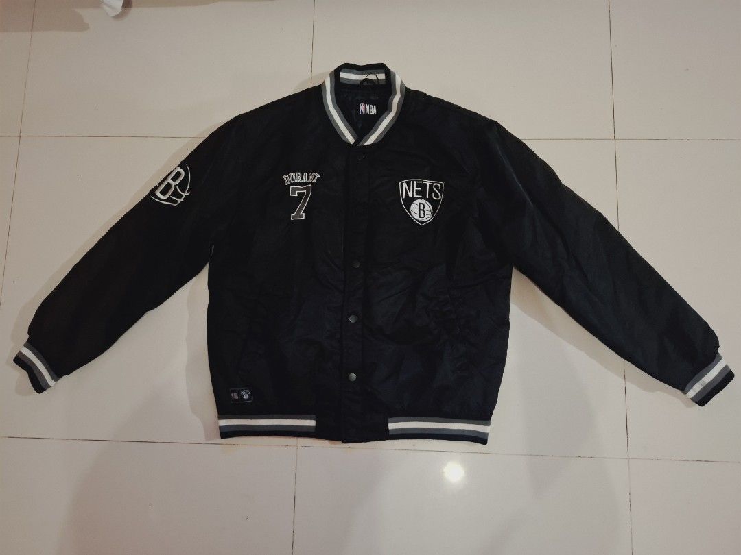 NBA x primark brooklyn nets kevin durant varsity/bomber jacket (Category: Coats, Jackets and Outerwear) located in Narvacan. Submitted by jigger85_2ndaccount (Listing ID 1470074774, Image 1). Description: NFL x primark brooklyn nets kevin durant varsity/ bomber jacket like new 9.8/10 condition no issues logo/print embroidered size: large on tag UK size dimes: 23 1/2 x 27 can fit to medium to semi xl bought in UK location: ilocos sur cab ship thru