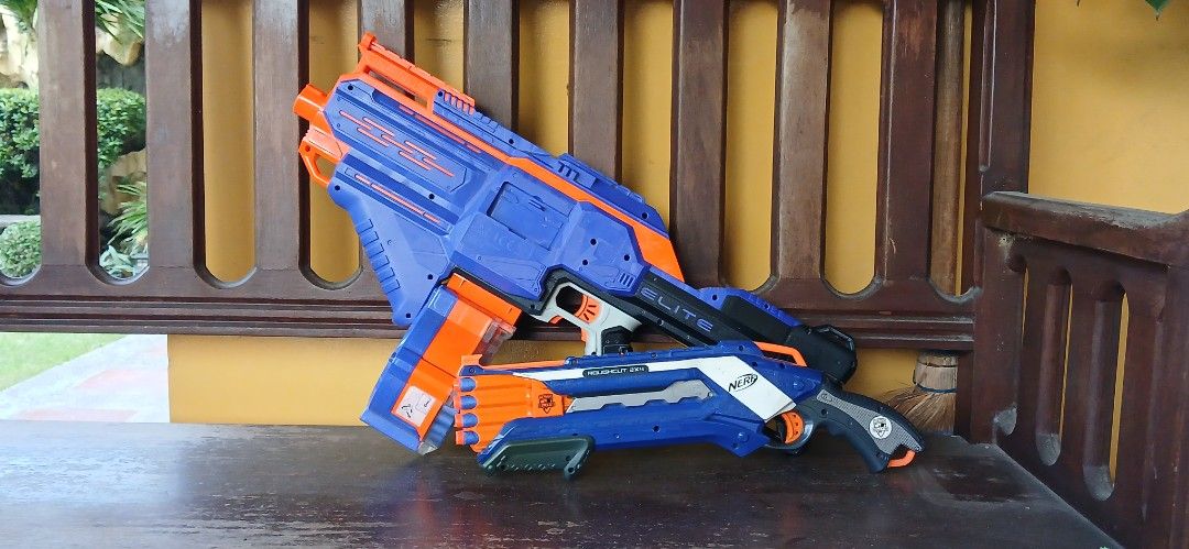 Nerf Infinus with FREE Nerf Roughcut 2x4 (Category: Action & Battle Toys) located in Bulacan. Submitted by jkochoa25 (Listing ID 1470033832, Image 1). Description: - 2-in-1 Nerf Blaster Bundle: Includes Infinus (with magazine) and Roughcut 2x4 shotgun-style blaster - Condition: Fully operational and ready for action, with normal signs of handling and outdoor play - Ideal Use: Great gear for backyard target practice and foam dart wars - Value: Gra
