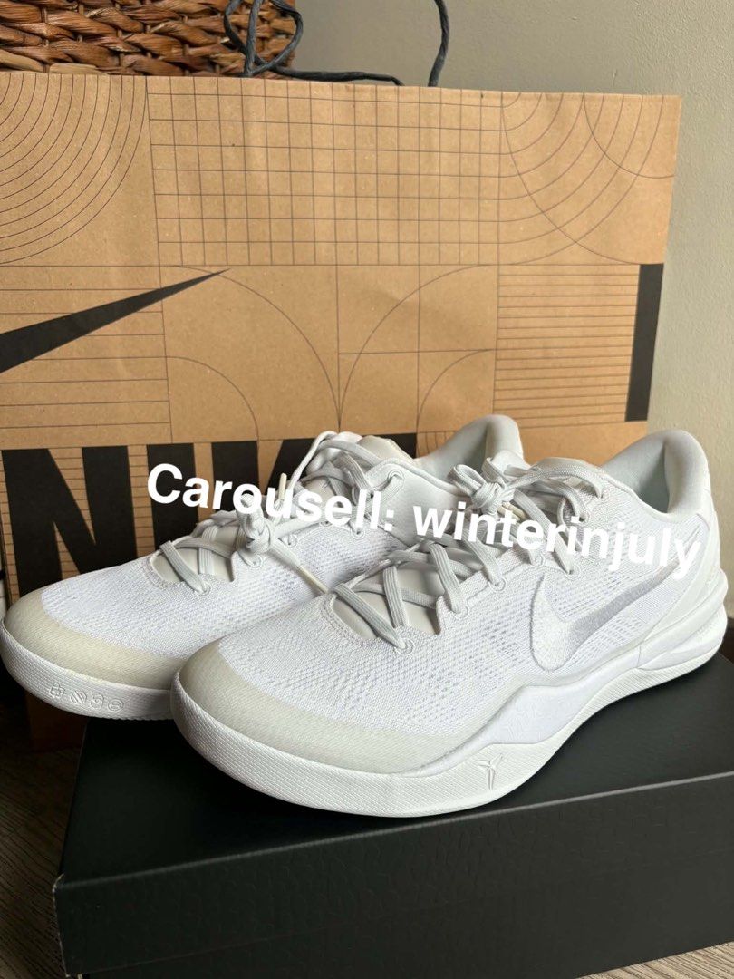 Kobe 8 Protro White Triple White Brand New (Category: Sneakers) located in Taguig. Submitted by winterinjuly (Listing ID 1466583579, Image 2). Description: Selling for ₱7,500 only Original price: ₱13,000 New and never worn, just displayed. With original box and paper bag Size: US 12/UK 11 Please see all pictures for full details Buyer shoulders shipping fee or pickup from BGC, Taguig City .