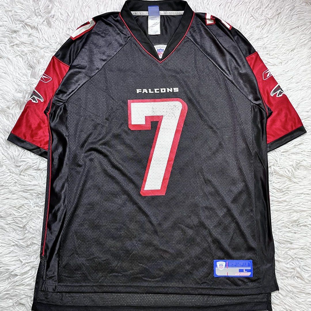 Nfl football jersey (Category: Activewear) located in Baguio. Submitted by sellingtonshop (Listing ID 1469980564, Image 1). Description: u27. Vintage Atlanta Falcons Football Jersey #7 Vic by Reebok Size: L fits XL Dimes: 33*28 Condition: very good Issue: small cracks on print Mine: 1080 Steal: 1180 Grab: 1280.