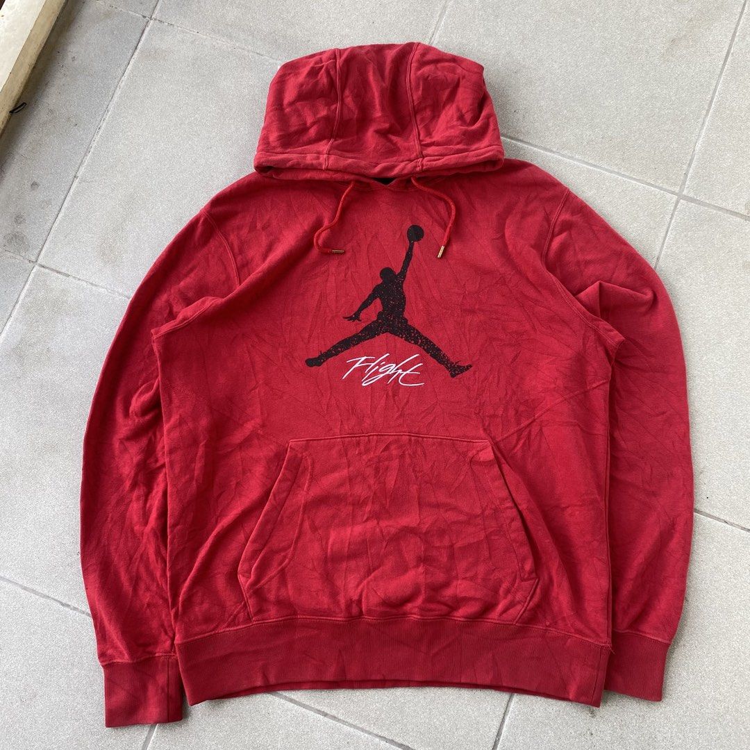 Nike Air Jordan Flight Pullover Hoodie (Category: Coats, Jackets and Outerwear) located in Cabuyao City. Submitted by stuffwarsph (Listing ID 1469949724, Image 1). Description: XL on tag Width 25.5 Length 30 Excellent condition No issues ₱900.