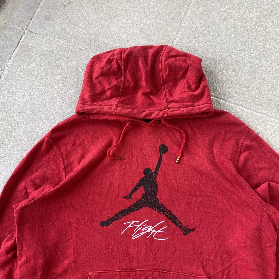 Nike Air Jordan Flight Pullover Hoodie (Category: Coats, Jackets and Outerwear) located in Cabuyao City. Submitted by stuffwarsph (Listing ID 1469949724, Image 2). Description: XL on tag Width 25.5 Length 30 Excellent condition No issues ₱900.