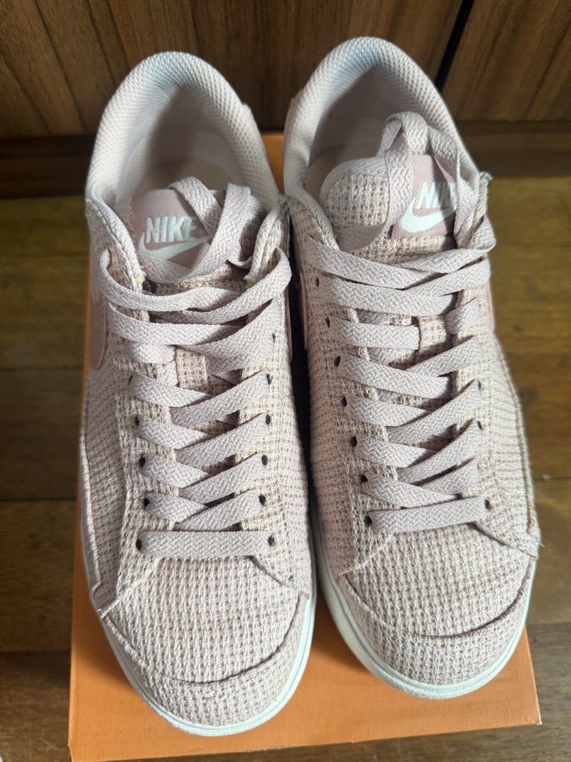 Nike blazer low platform (Category: Sneakers) located in Pateros City. Submitted by nightingayle29 (Listing ID 1470137235, Image 2). Description: - Brand: Nike - no box - Color: Pink with white platform sole - Material: Textured woven upper with leather swoosh - Closure: Classic lace-up front - Size: US 6 / EUR 36.5 - Style Code: DN0744-600.
