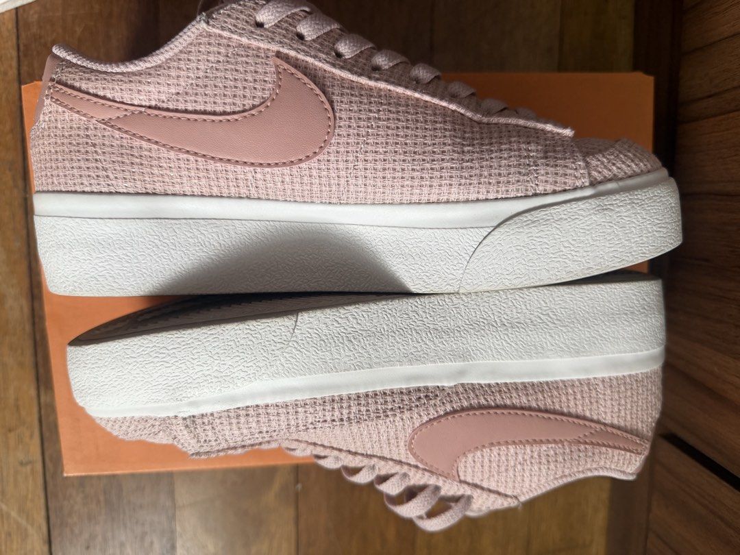 Nike blazer low platform (Category: Sneakers) located in Pateros City. Submitted by nightingayle29 (Listing ID 1470137235, Image 1). Description: - Brand: Nike - no box - Color: Pink with white platform sole - Material: Textured woven upper with leather swoosh - Closure: Classic lace-up front - Size: US 6 / EUR 36.5 - Style Code: DN0744-600.