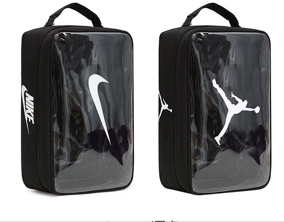 Nike Jordan Clear Shoe Storage Bag Organizer (Category: Shoe inserts & accessories) located in Manila. Submitted by cosmicfish_55bc58 (Listing ID 1469960431, Image 2). Description: - Iconic Nike & Jordan branding options - Clear transparent window to easily spot your favorite kicks - Handy top handle for effortless carrying to the gym or travel - Keeps your sneaker collection dust-free and neatly organized at home - Available in 4 stylish colors: