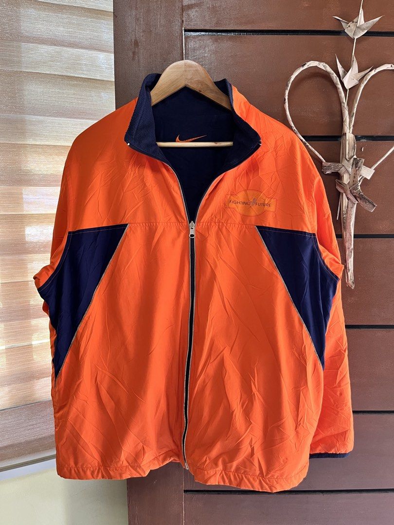 Nike Reversible Fleece Windbreaker Jacket Navy Orange (Category: Coats, Jackets and Outerwear) located in Tagum. Submitted by thisisdavethriftzzz (Listing ID 1470037797, Image 2). Description: Dimension⬇️ Width: 24 Length: 29 Issue: Minimal fades on reflective lines and fade on front design Color rate: 9/10 ₱450.