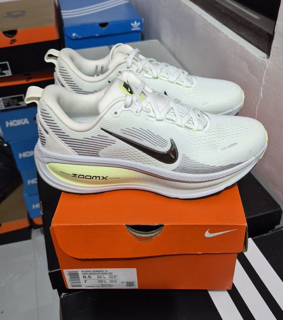 Nike Vomero 18 (Category: Sneakers) located in Calauan. Submitted by dark_mocha (Listing ID 1470100246, Image 2). Description: WTS Brand New / Legit / with OG box ✅ Nike Zoom Vomero 18 Size: 6.5 | 8.5 US womens Price: 4,200❗ (SRP 8,395) PM me for more details. Meetup: Calauan - Los Banos Laguna Area Shipping (Buyer's expense).
