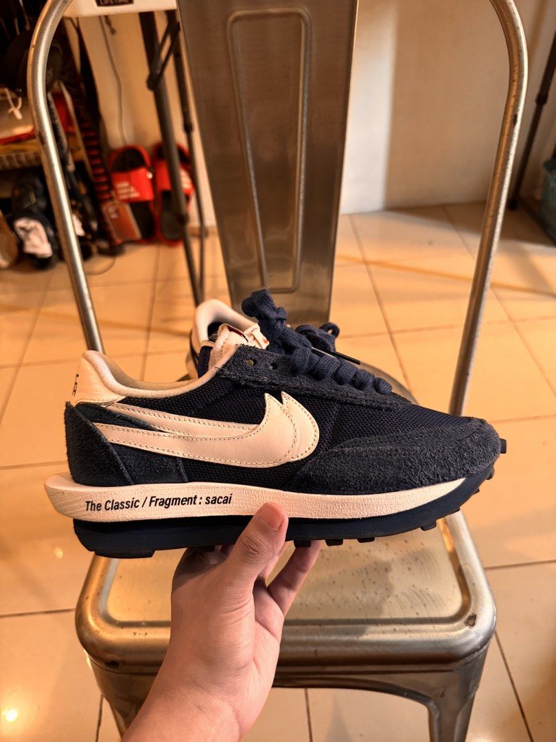 Nike x Sacai x Fragment LDWaffle (Category: Sneakers) located in Manila. Submitted by leey0ww (Listing ID 1470029466, Image 2). Description: -Nike x Sacai x Fragment - ₱3000 - issue on last pic - original no box - size 8 mens - Bought from guam USA - barely used - RFS: decluttering Location: Youniversity Suites Recto Avenue Manila.