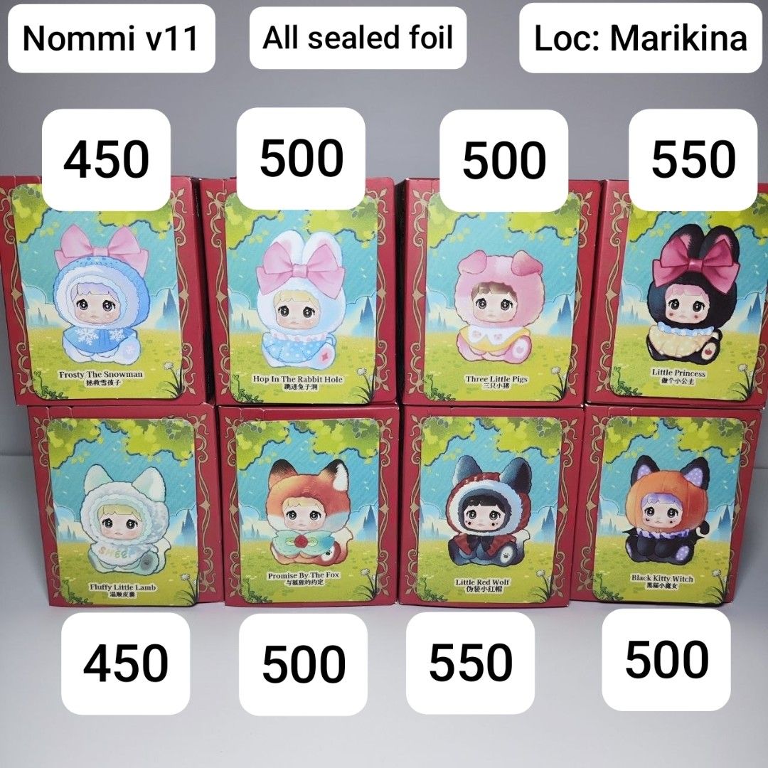 Nommi v11 Sealed Foil (Category: Designer & Blind Box Toys) located in Marikina City. Submitted by ongisabelfranchesca (Listing ID 1469976053, Image 1). Description: Nommi v11 Plush pendant All sealed foil All authentic or get your money back if proven otherwise MOP: BPI, BDO, Gcash and Maribank Shipping via lalamove and SPX can also pickup Location: Marikina I accept layaway, duration 1 month First to pay gets it. Questions? Feel free to message