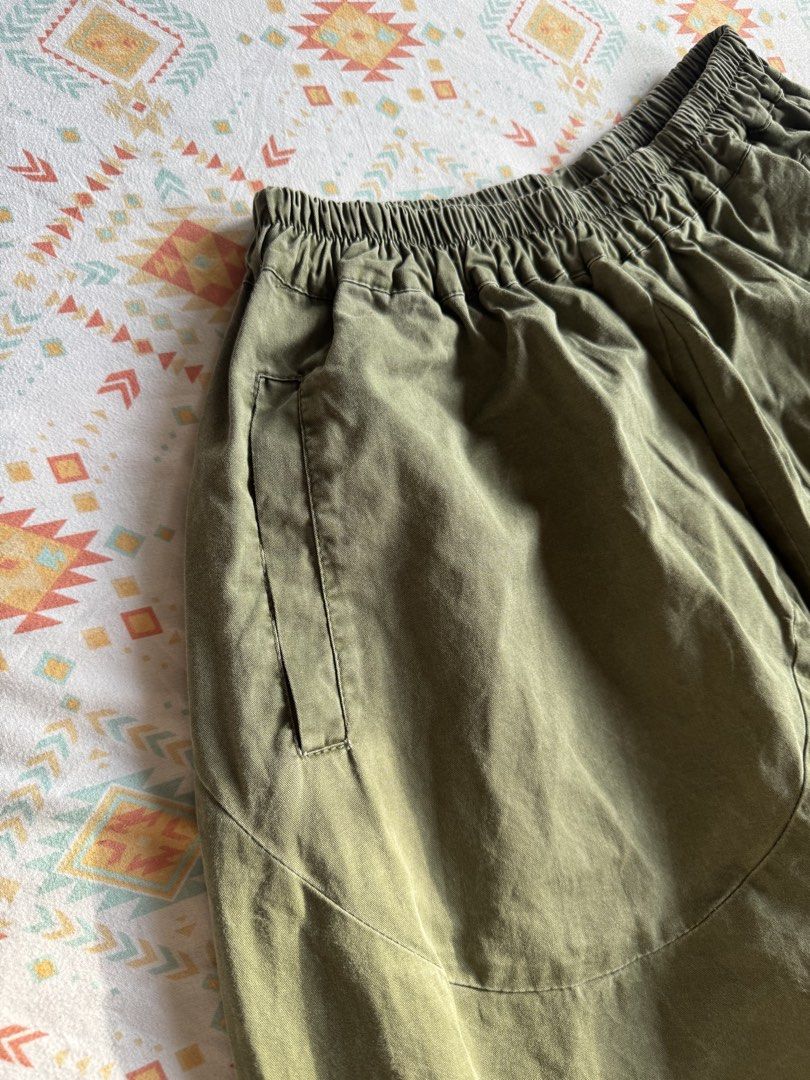 Olive Green Barrel Trousers (Category: Other Bottoms) located in Taguig. Submitted by marysmarket (Listing ID 1470089992, Image 3). Description: Casual, fun, funky pants!.