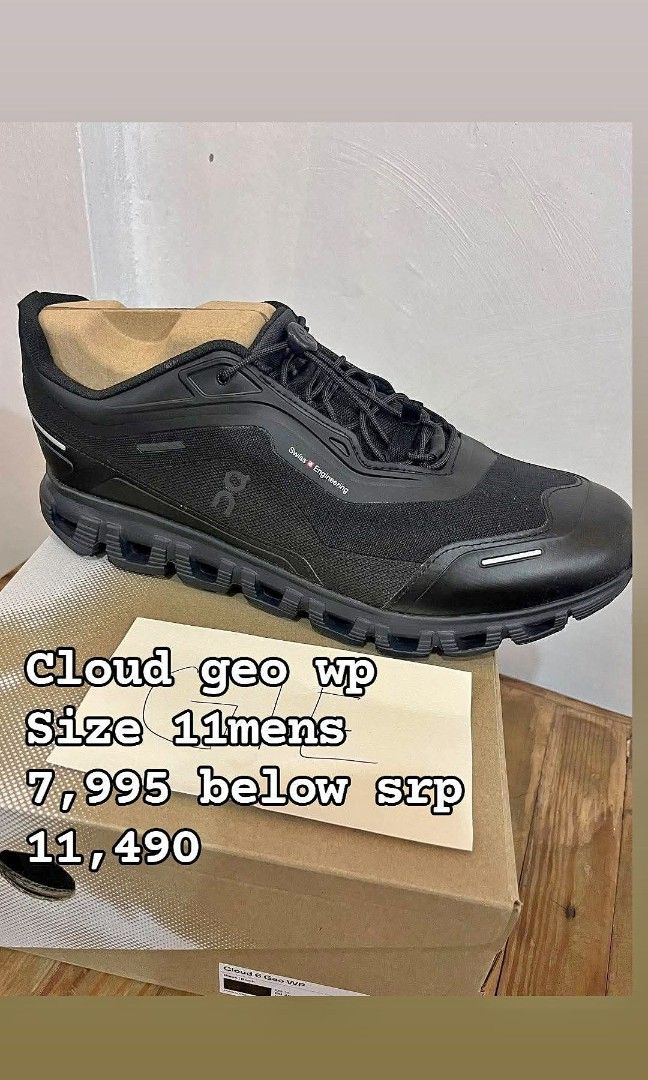 OnCloud Geo WP (Category: Sneakers) located in Makati City. Submitted by giesneak (Listing ID 1470139203, Image 1). Description: For sale OnCloud Geo WP Size 11 7,995 only below srp 11,490 Brand new Imus area Ship : lalamove / jnt Pm me.