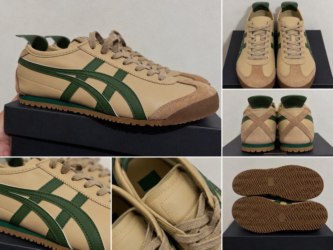 Onitsuka Mexico US 10 Men (Category: Casual Shoes) located in Las Pinas. Submitted by vinccid (Listing ID 1469956120, Image 1). Description: Classic, minimalist, and effortlessly stylish! A versatile pair in beige with olive green accents, perfect for everyday wear and casual outfits. ✨ Details: * Colorway: Birch/Kale (Beige/Green) * Condition: Good, well-maintained condition * Inclusion: With box * Stylish and comfortable for daily wear * Actual