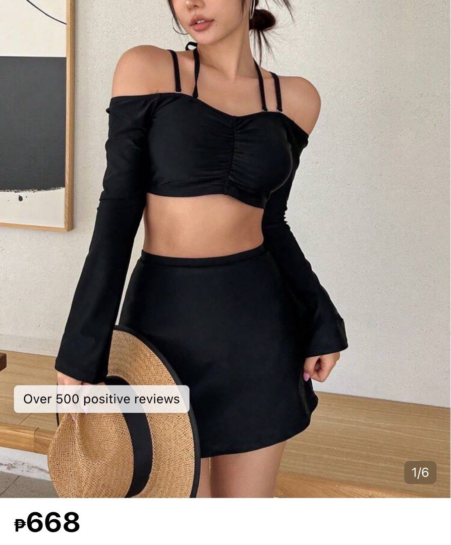 Open Shoulder Long Sleeve Tankini (Category: Bikinis & Swimsuits) located in Tarlac. Submitted by haleyjames_scott (Listing ID 1470090742, Image 2). Description: Size: XS MOP: Gcash MOD: Direct J&T (SF will be shouldered by buyer) 📍Tarlac .