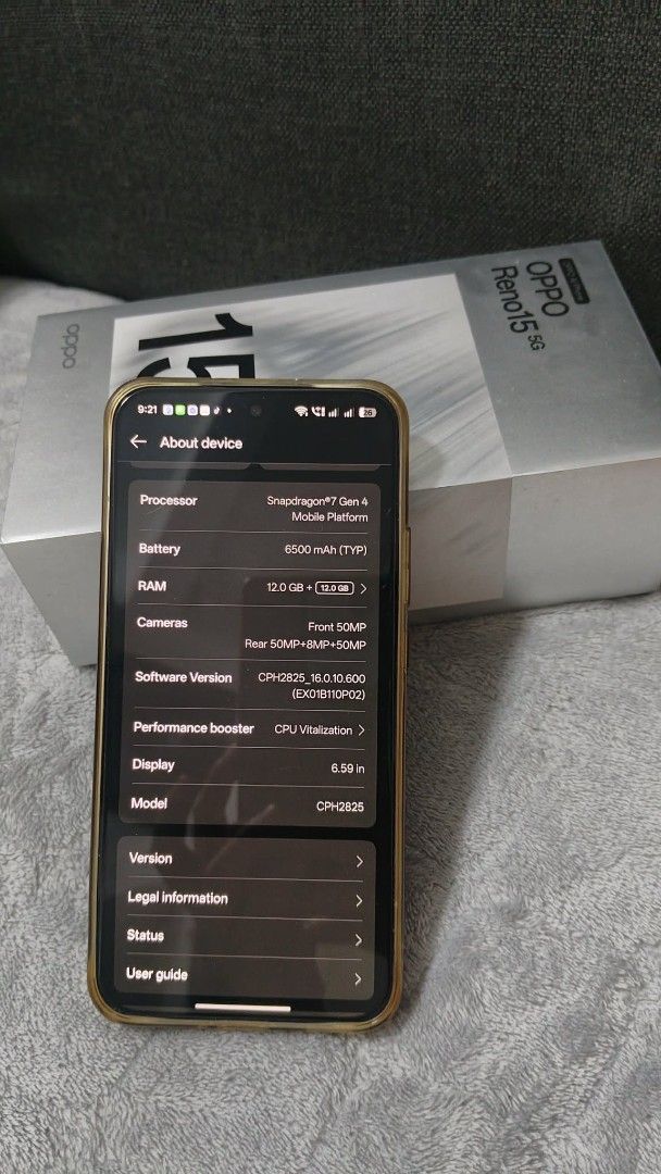 Oppo Reno 15 5g (Category: OPPO) located in Manila. Submitted by jefferlyn30 (Listing ID 1469954585, Image 2). Description: no issue need lng ng fund. vc if gusto ipadeliver .
