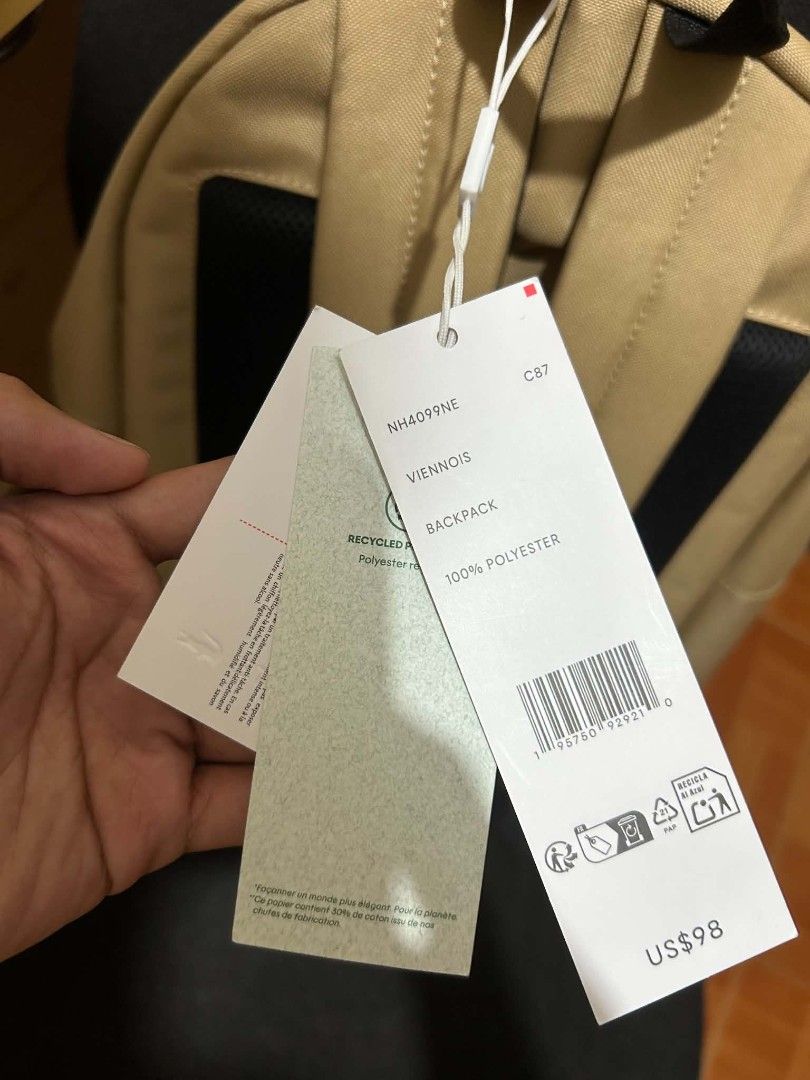 Orignal Lacoste Beige Backpack (Category: Backpacks) located in Rizal. Submitted by grandlion.13a4f9 (Listing ID 1470075569, Image 3). Description: Original Lacoste Backpack No Issue Brand New (Negotiable).