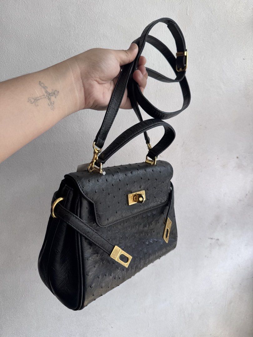 OSTRICH skin mini Kelly Top handle (Category: Purses & Pouches) located in Manila. Submitted by thriftyhaven2023 (Listing ID 1469972356, Image 1). Description: Mini Ostrich skin kelly with sling NO FLAWS.