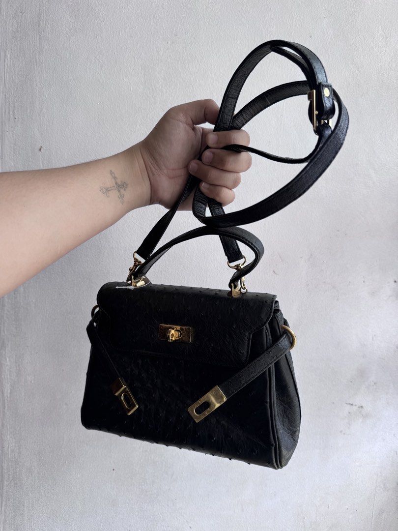 OSTRICH skin mini Kelly Top handle (Category: Purses & Pouches) located in Manila. Submitted by thriftyhaven2023 (Listing ID 1469972356, Image 3). Description: Mini Ostrich skin kelly with sling NO FLAWS.