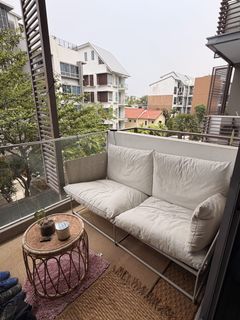 Balcony wood decking outdoor blinds structure, Furniture & Home Living ...