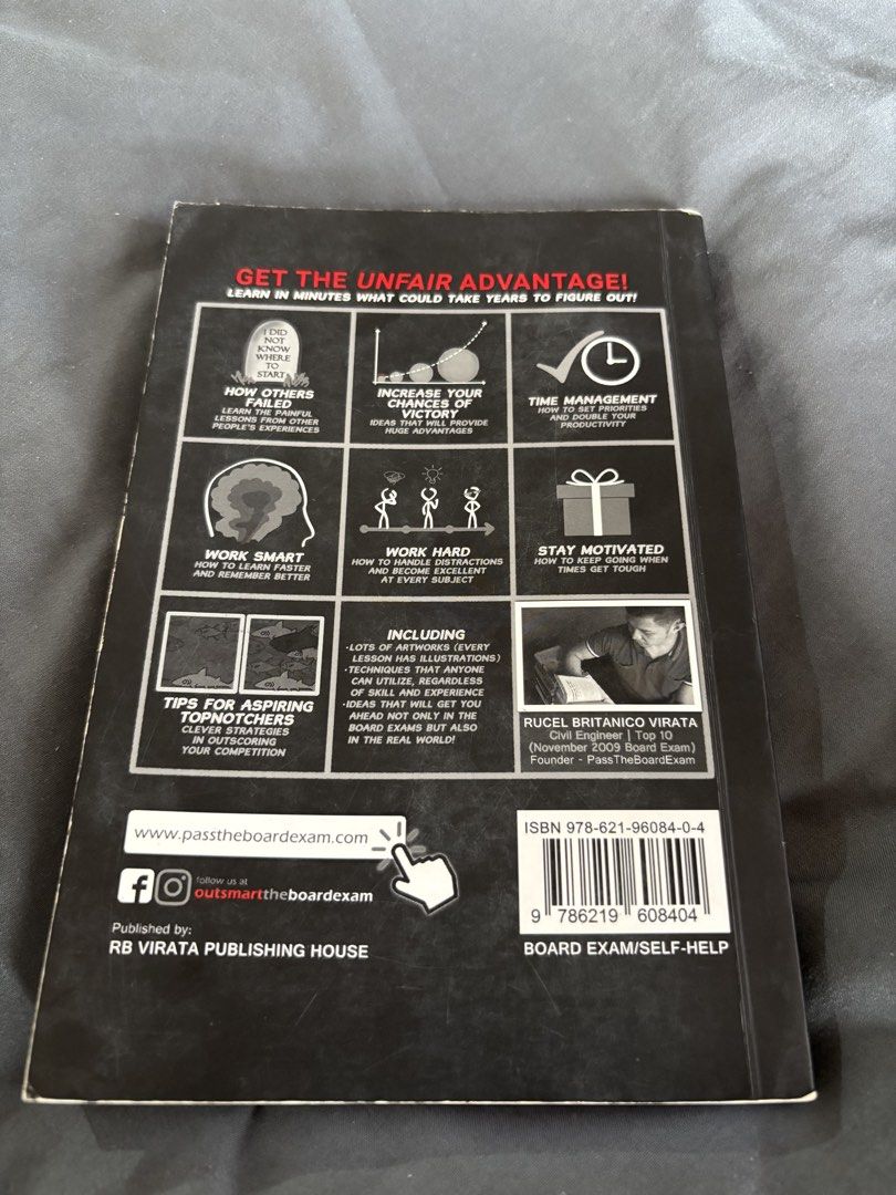 Outsmart the Board Exam book (Category: Textbooks) located in Muntinlupa City. Submitted by laplace_transform (Listing ID 1470024907, Image 2). Description: Outsmart the Board Exam by Engr. Rucel Britanico Virata.