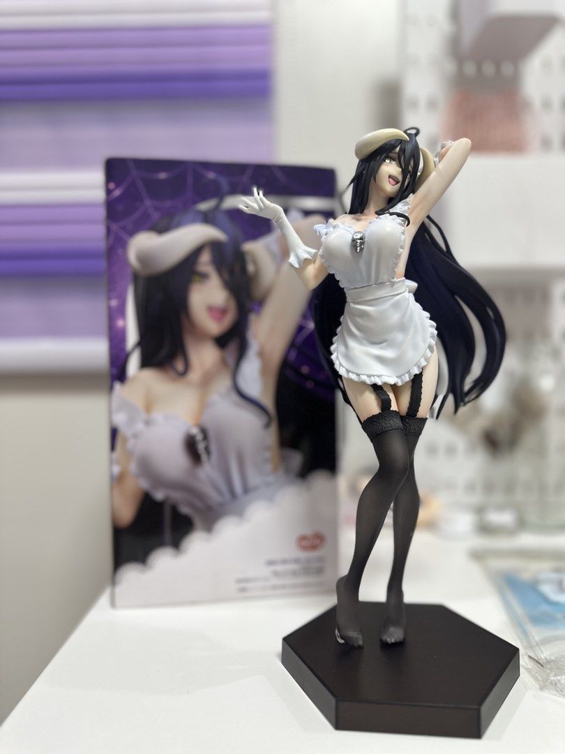 Overlord Albedo Maid Figure with Box (Category: Figurines & Statues) located in Manila. Submitted by silentfire.54ea36 (Listing ID 1470117660, Image 1). Description: - Character: Albedo from Overlord - Outfit: Maid uniform with white apron and black stockings - Features: Signature horns and long black hair - Includes: Hexagonal black base and original box - Condition: Well-maintained and display-ready - MOP: GCash, BPI, or COD available - SF: Sho