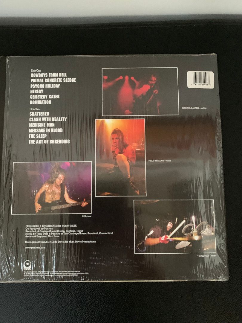 Pantera - Cowboys From Hell (Category: Vinyls) located in Paranaque City. Submitted by bulldogdad (Listing ID 1470140730, Image 2). Description: - Limited Edition White And Whiskey Brown Marbled vinyl. - Released in 1991 under the ATCO label. - One of the greatest and most influential heavy metal albums of all time. - Contains the band's legendary song "Cowboys From Hell". - Played only once. The cover still has its original shrink-wrap, and the 