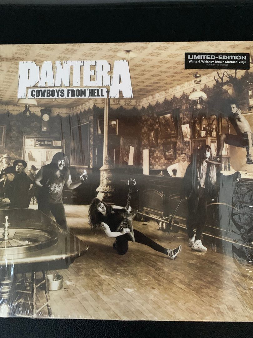 Pantera - Cowboys From Hell (Category: Vinyls) located in Paranaque City. Submitted by bulldogdad (Listing ID 1470140730, Image 1). Description: - Limited Edition White And Whiskey Brown Marbled vinyl. - Released in 1991 under the ATCO label. - One of the greatest and most influential heavy metal albums of all time. - Contains the band's legendary song "Cowboys From Hell". - Played only once. The cover still has its original shrink-wrap, and the 