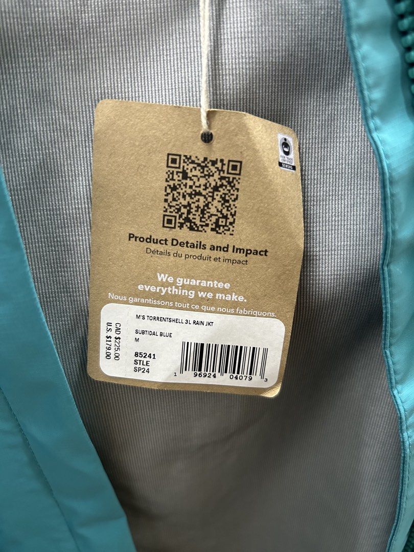 Patagonia Men's Torrentshell 3L Rain Jacket Subtidal Blue Medium (Category: Coats, Jackets and Outerwear) located in Taguig. Submitted by jrlaz27 (Listing ID 1469985985, Image 2). Description: - Brand: Patagonia - Item: Torrentshell 3L Rain Jacket - Color: Subtidal Blue - Size: Men's Medium - Condition: Brand new with original store tag attached - Material: Waterproof 3-layer shell - Features: Full front zip, adjustable hood, and zippered pockets