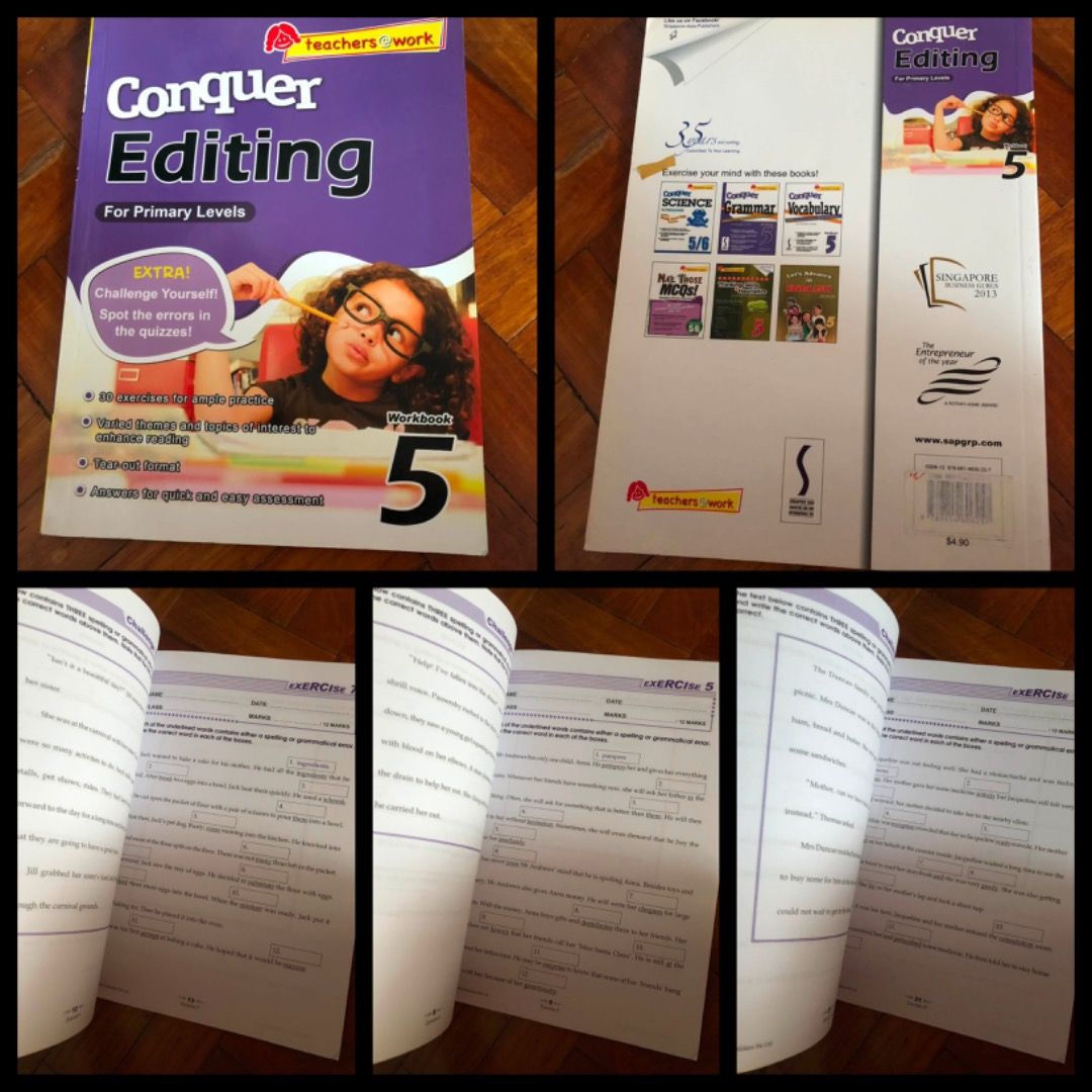[PB] Grade 5 - Teachers @ work Conquer Editing for Primary Levels Workbook by J. Lee (Category: Assessment Books) located in San Juan City. Submitted by ttanmien (Listing ID 1469961582, Image 1). Description: ⚜️✨⚜️✨⚜️✨⚜️✨⚜️✨⚜️ 💁🏻‍♀️SELLING PRICE: ₱200 Original Price: Around ₱1,500 💁🏻‍♀️Book Genre: NonFiction, Children's Nonfiction, educational textbook, Activity Book, Workbook 💁🏻‍♀️Book insight: designed to provide focused, targeted practic