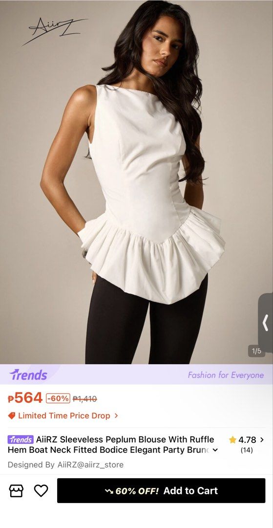 Peplum blouse (Category: Announcements) located in Caloocan City. Submitted by storm4 (Listing ID 1470131710, Image 1). Description: Small.