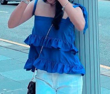 Peplum top (Category: Sleeveless) located in Tacloban City. Submitted by secondstorybyvic (Listing ID 1470070579, Image 3). Description: BLUE PEPLUM TOP - XS/S - USED TWICE Around Tacloban City & Palo, Leyte Y Payment: Gotyme Delivery & Shipping: Maxim/J&T (covered by the buyer) *NO MEET UPS*.