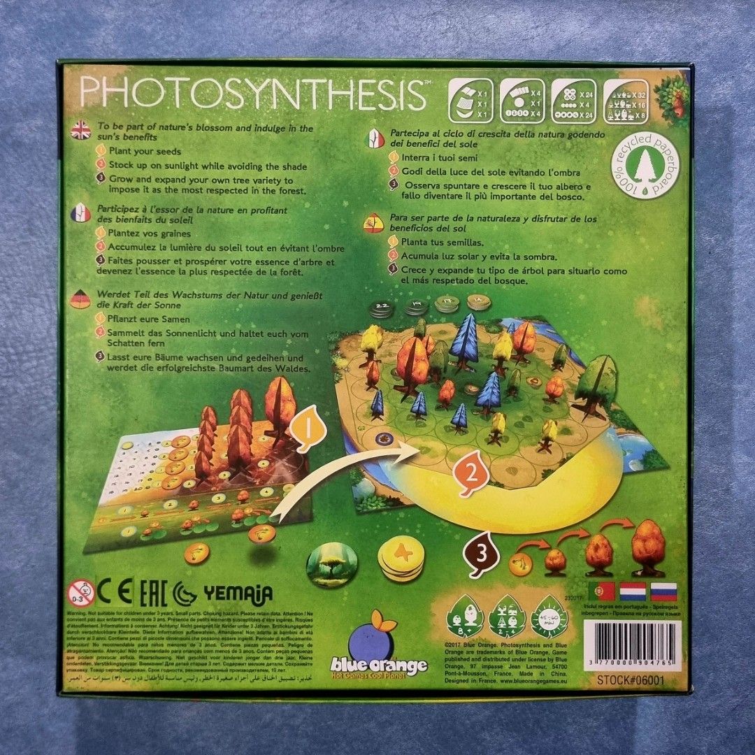 Photosynthesis - Board Game (Category: Board Games & Puzzles) located in Quezon City. Submitted by bored.gamer (Listing ID 1470052317, Image 2). Description: 🌳🌞 Build a Thriving Ecosystem, One Tree at a Time! 🍃🌲 Photosynthesis – a beautifully designed strategy board game where you compete to grow trees, collect sunlight, and cultivate the most successful forest. Every tree needs light to thrive, but in this forest, even the shadows can make o