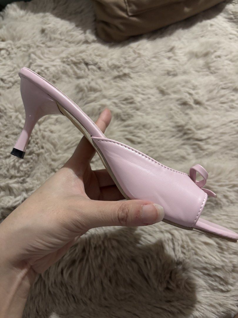 Pink Coquette Kitten Heels (Category: Sandals) located in Manila. Submitted by kimbea.finds (Listing ID 1469989511, Image 3). Description: ₱300 | Preloved | Bought from SHEIN Pretty in pink! 🩰💗 Cute and feminine kitten heels with dainty bow details — perfect for coquette, girly, and classy outfits! ✨ Details: • Brand: SHEIN • Color: Light Pink • Style: Kitten Heels / Slip-on Heels • Condition: Preloved — used only once • Original Price: 600+ 💌