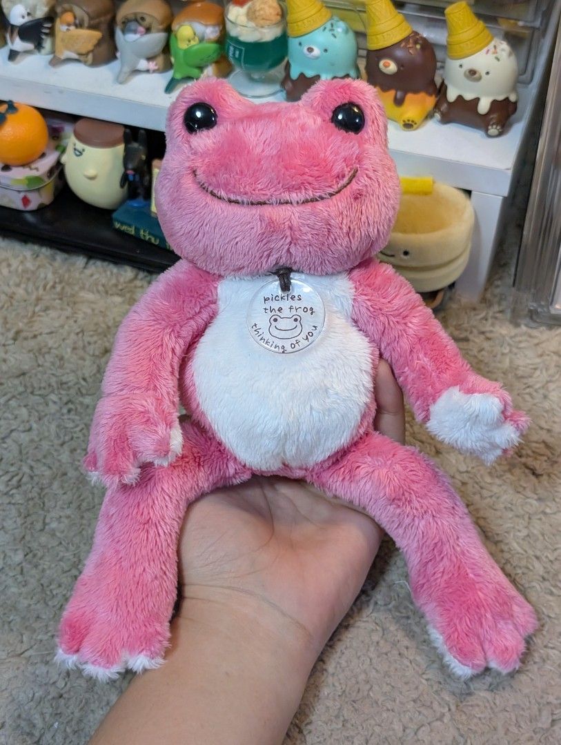 Pink Pickles The Frog Plush (Category: Plushies & Soft Toys) located in San Pedro. Submitted by eurisilvers (Listing ID 1469967768, Image 1). Description: — shipping is via J&T Express — mop: gcash, maya, bank transfer — location: san pedro city, laguna.
