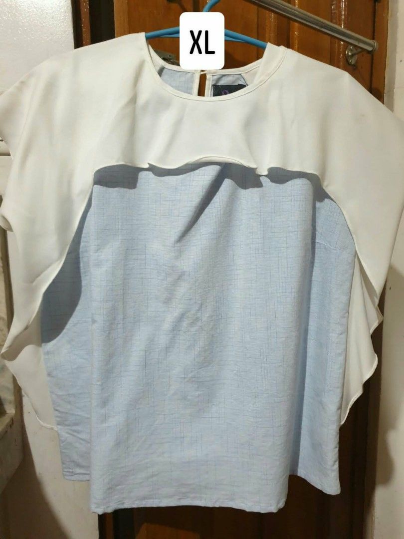 Plains & Prints Assorted Blouses Take All (Category: Blouses) located in Las Pinas. Submitted by anggesmart (Listing ID 1470020535, Image 3). Description: - Brand: Plains & Prints - Color: White with blue floral graphic print - Style: Collared neckline with short sleeves - Size: XL, Large, Medium sizes - Condition: Clean and well-maintained - Lightweight and comfortable fabric ** For Take All only.