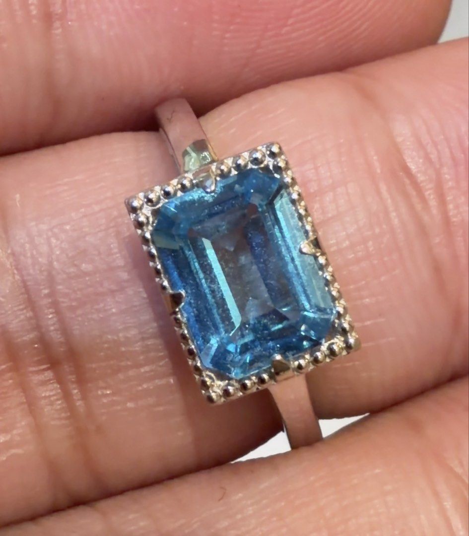Platinum Blue Topaz Ring (Category: Rings) located in Las Pinas. Submitted by houseofgems0 (Listing ID 1470090074, Image 3). Description: Platinum Blue Topaz Ring Details: - PT950 | 4.2 grams - Size: 6 - 1 emerald-cut natural blue topaz - Total Carat Weight: 1.4ct stamped - PRICE: ₱22,000 💎 All items are 100% AUTHENTIC/PAWNABLE. 💎 LAYAWAY AVAILABLE Send us a message to inquire..
