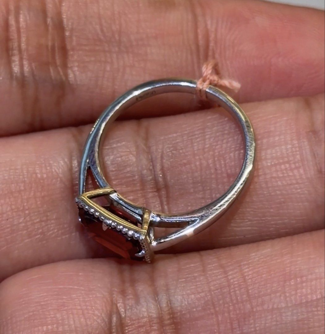 Platinum Garnet Ring (Category: Rings) located in Las Pinas. Submitted by houseofgems0 (Listing ID 1470090374, Image 2). Description: Platinum Garnet Ring Details: - PT950 | 4.2 grams - Size: 6 - 1 emerald-cut natural garnet - Total Carat Weight: 1.4ct stamped - PRICE: ₱22,000 💎 All items are 100% AUTHENTIC/PAWNABLE. 💎 LAYAWAY AVAILABLE Send us a message to inquire..