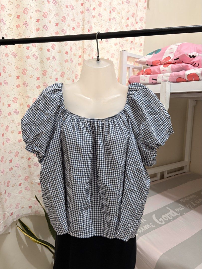 Plus size blue gingham top (Category: Blouses) located in Virac. Submitted by _meriduhhh (Listing ID 1470002783, Image 1). Description: Up to 4xl 🙂‍↔️ Super ganda yan guys!! .