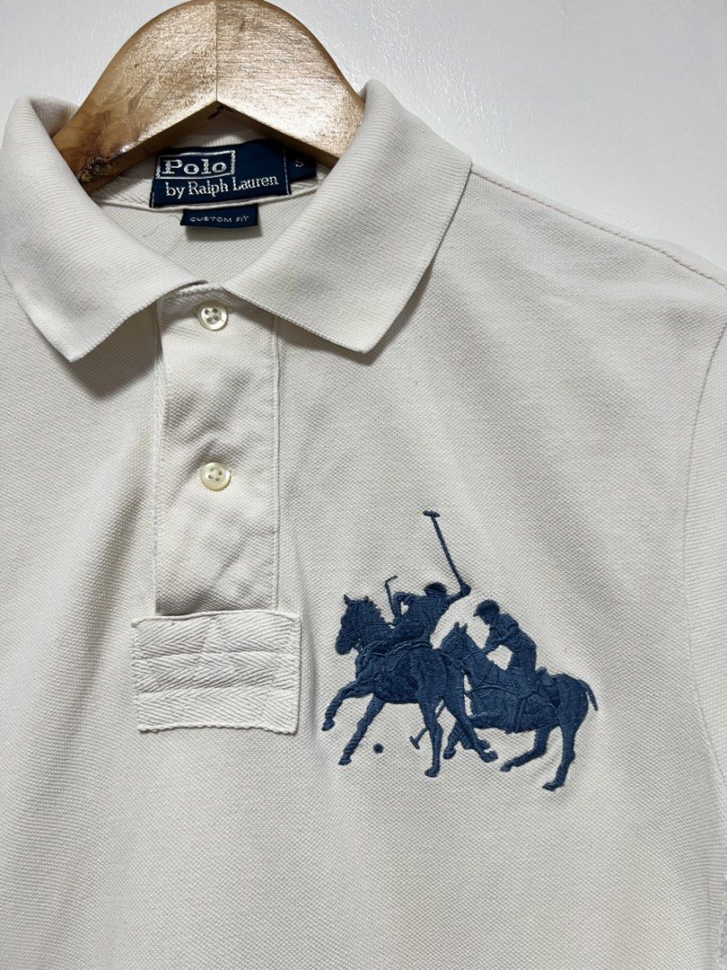 Polo Ralph Lauren white double pony (Category: Formal Shirts) located in Muntinlupa City. Submitted by thriftdripbyjm (Listing ID 1469949416, Image 2). Description: Color rate: 9.5/10 Dimes: 17x28 (S on tag) Sleeve:7 Issue: none Price: 1100+sf .