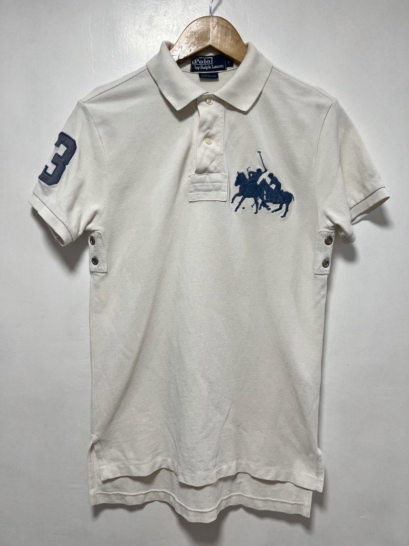 Polo Ralph Lauren white double pony (Category: Formal Shirts) located in Muntinlupa City. Submitted by thriftdripbyjm (Listing ID 1469949416, Image 1). Description: Color rate: 9.5/10 Dimes: 17x28 (S on tag) Sleeve:7 Issue: none Price: 1100+sf .