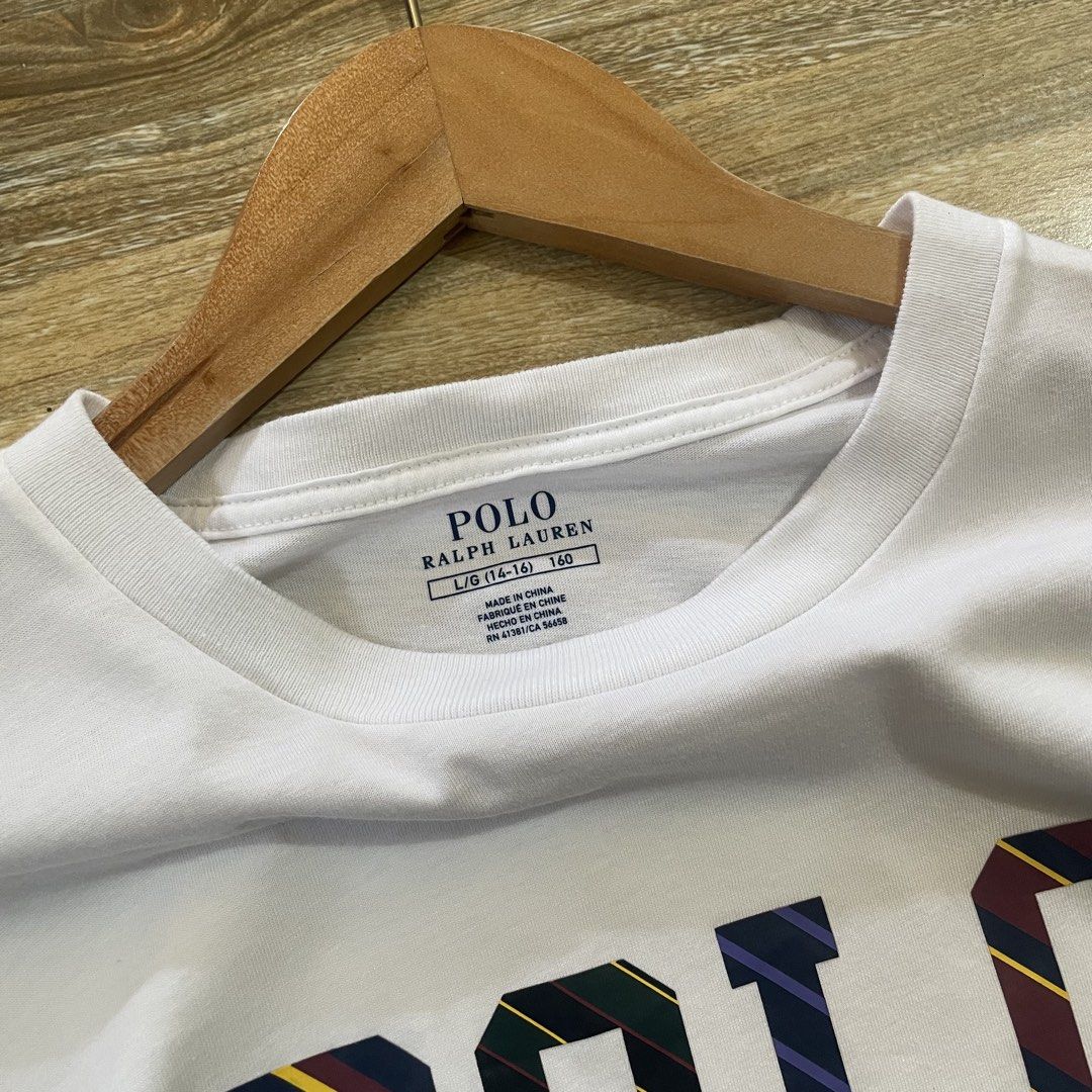Polo Ralph Lauren White Graphic Tee (Category: Tshirts & Polo Shirts ) located in Cebu City. Submitted by trashloots.ceb (Listing ID 1469971206, Image 3). Description: RALPH LAUREN ‼️ AS NEW Size: LARGE YOUTH W 18/ L 27 COLORATE 9.5/ 10 ISSUE : ❌❌❌ PRICE + SF🛒🛒 📍CEBU , SAN FERNANDO 🚚 J&T EXPRESS.