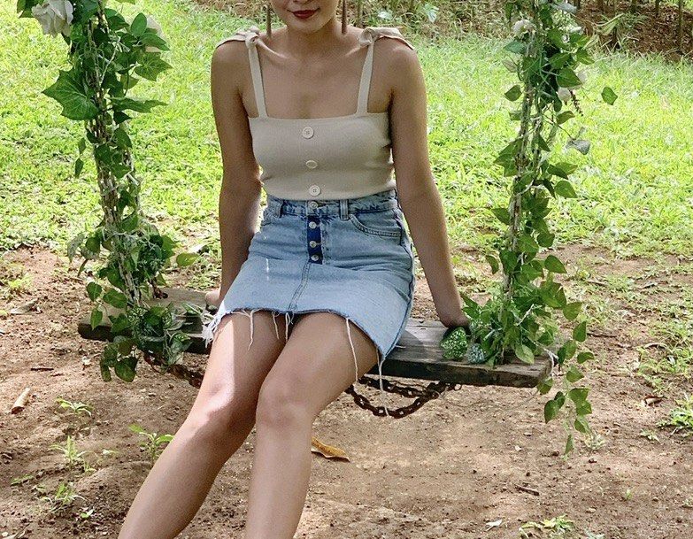 Pomelo Beige Knit Tank Top Size M (Category: Sleeveless) located in Calamba. Submitted by cheriiv (Listing ID 1469886393, Image 3). Description: - Brand: Pomelo - Style: Ribbed knit tank top - Color: Beige - Size: Medium (M) - Details: Adjustable tie-shoulder straps and front decorative buttons - Material: Soft and stretchy knit fabric.