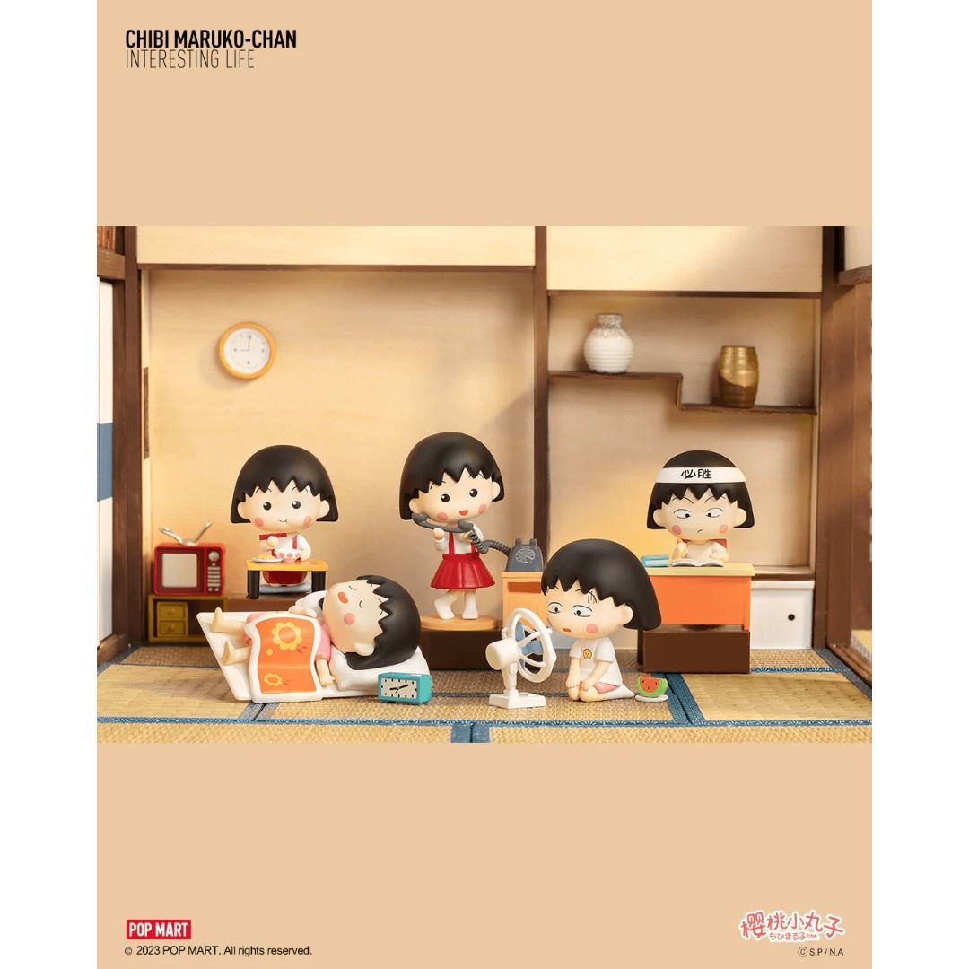 [Pop Mart] Chibi Maruko-chan's Interesting Life Series (Category: Designer & Blind Box Toys) located in Valenzuela. Submitted by littlechopletsph (Listing ID 1470085533, Image 3). Description: P800 EACH / P750 EACH IF BUYING 3 OR MORE Insect Collecting Game Overslept Cool Summer Observation Log of Potted Plant Swimming Lesson Be Late Talking on the Phone Dinner Time For Homework - Opened box, sealed foil MOP: Gcash/BPI MOD: J&T/SDD.