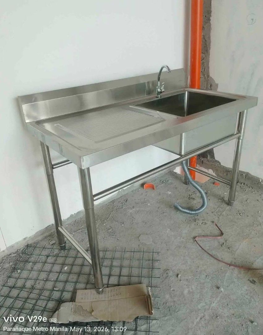 PORTABLE STAINLESS SINK FOR SALE (Category: Bathroom & Kitchen Fixtures) located in Manila. Submitted by davearonda40644 (Listing ID 1470134467, Image 3). Description: PORTABLE STAINLESS SINK FOR SALE DETACHABLE STAND 304 STAINLESS STEEL MADE 1.0MM THICKNESS BRAND NEW IN STOCK 2AVAILABLE SIZE 50X50X80CM 60X60X80CM 100x50x80cm 120x60x80cm 175x60x80cm FIX SIZE AND DESIGN READY MADE.