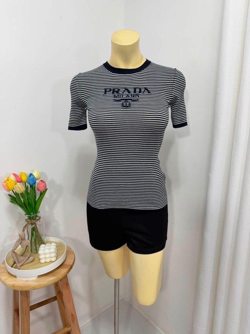 💫PRADA Knitted Stripped Top (Category: Luxury Apparel) located in Manila. Submitted by yourdaily_obsessions (Listing ID 1470093240, Image 1). Description: Item: PRADA •size: 36 on tag, can fit S-M •Classy and elegant top!✨ • As new!💯 - Notes before making an offer❗️ •Photos are provided for self authentication. •Bogus/irresponsible buyer auto blocked •Check details first, to see minimal flaw/issue if any. •Payment First. No payment, no reservat