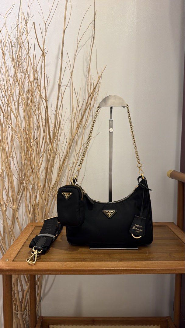 Prada Reedition 2005 Multipochette Gold Hardware (Category: Luxury Bags & Wallets) located in Manila. Submitted by rangel2017 (Listing ID 1470063558, Image 2). Description: Authentic Prada Multipochette Reedition 2005 Gold Hardware ( Hard to find) Complete Set with copy of receipt 73,000 Nuvali Sta Rosa Laguna.